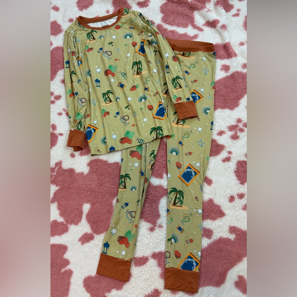 Alif Tots Bamboo Long Sleeve Pajama Set– Ramadan Nights Edition- Size 7/8T